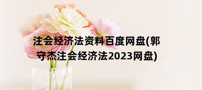 '注会经济法资料百度网盘(郭守杰注会经济法2023网盘)'